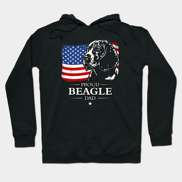 Proud Beagle Dad American Flag patriotic dog Hoodie by wilsigns